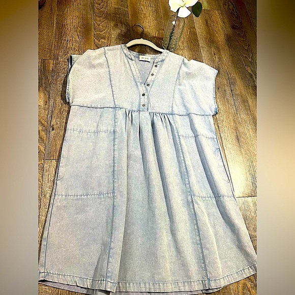Aura Mini Dress Blue Jean - Picture 2 of 11